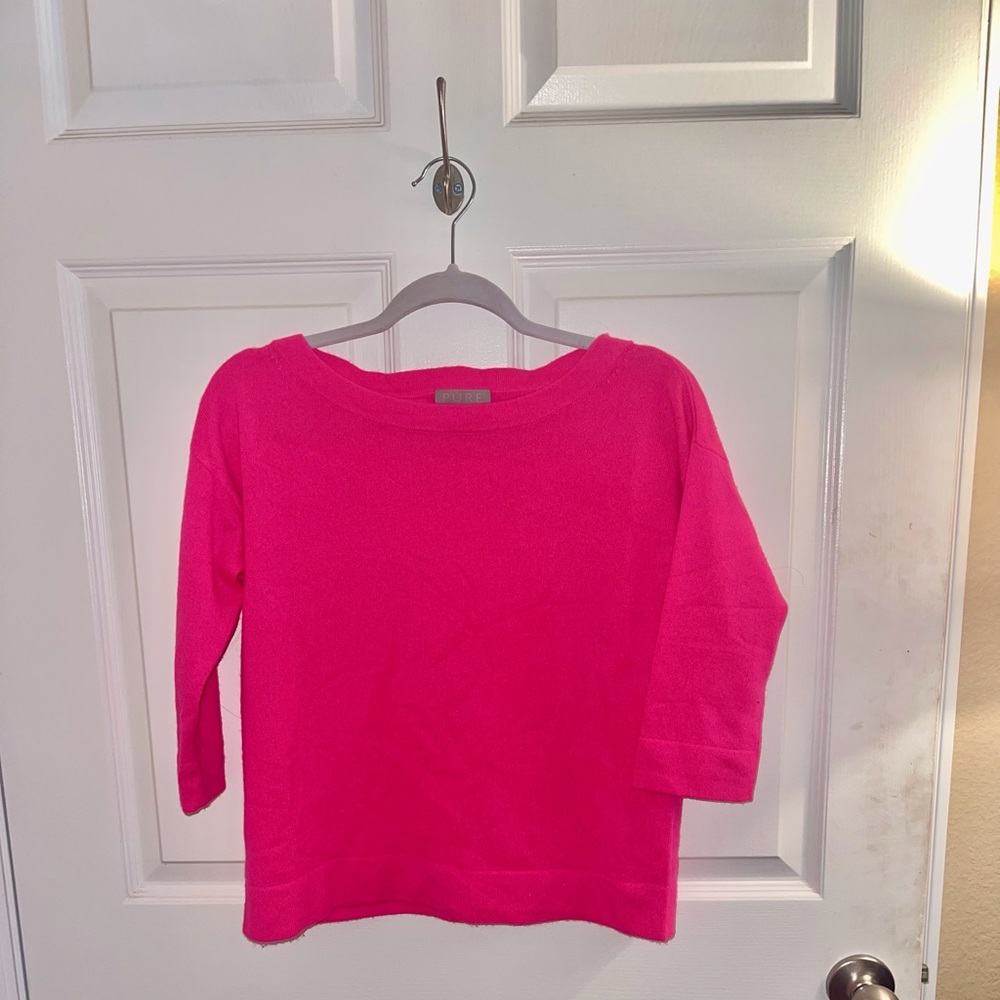 Pure Collection Neon Pink 100% cashmere sweater 4